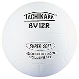 Tachikara Sv12R Super Soft 12 Panel Top Grade Rubber Volleyball (White)