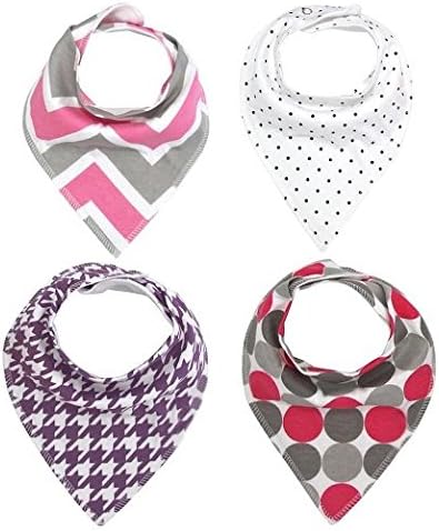 PREMIUM Baby Drool Bibs*SPECIAL PROMO*4 Pack UNISEX cute Baby Bandana Bibs Best for Teething Drooling | Absorbent ORGANIC Cotton with Adjustable YKK SNAPS | Makes a Great SHOWER Gift, GET IT NOW
