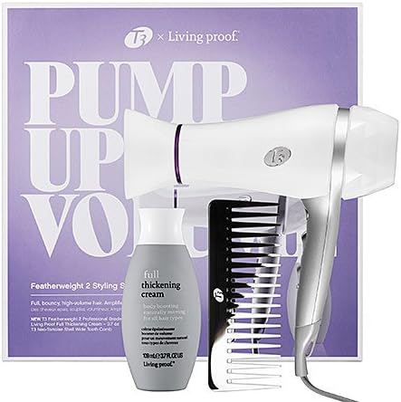 T3 Bespoke Labs X Living Proof Pump Up The Volume Featherweight 2 Hair Dryer Styling Set 3 Piece Set