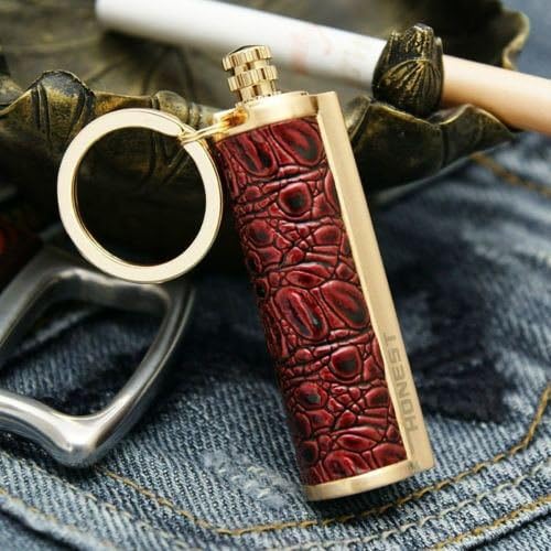 Honest Red Leather Permanent Match Striker Lighter Refillable