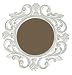 Small Antique White Round Mirror