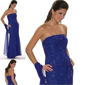 Formal Evening Gown. Beaded Strapless Dress for Prom, Party, Wedding by Sean Collection (1952)