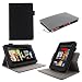 rooCASE Dual-View Multi Angle (Black) Leather Folio Case Cover for Amazon Kindle Fire 7-Inch Android Tablet
