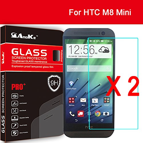 HTC One Mini 2 / One Remix Glass Screen Protector, AnoKe (2.5D 0.3mm 9H Hardness) Tempered Glass Screen Protector Cover For HTC One Remix / One Mini 2, [Lifetime Warranty] Glass