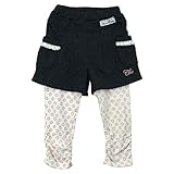 【H28年春物】 chocola(ショコラ) ガーゼ+天竺長丈キュロッツ 80cm/ダークグレー(花柄) NO.CH-1621-33030