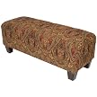Paisley 6-Button Tufted Bench - Red