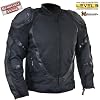 Mens Black Motorcycle Jacket with Breathable 3 Way Lining and Level 3 Armor - Size : XL