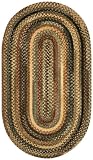 18" x 26" Rectangular Made-to-Order Capel 0442QS00200030200 Green Color Hand Braided American "Eaton Collection" Concentric Pattern Rug