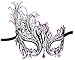 Metal Filigree Masquerade Mask for Women - Swan Style Mask with Rhinestones for Mardi Gras, Prom, Halloween & Venetian Party