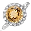 FPJ Wonderful Ring With 2.85ctw Precious Stones - Genuine Diamonds and Citrine in White Gold - Certificate Available.