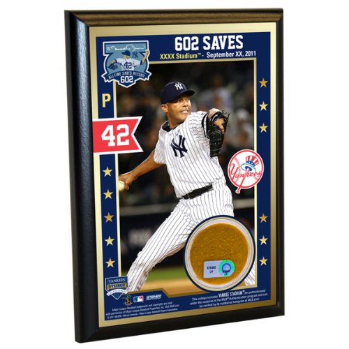 Steiner Sports New York Yankees Mariano Rivera Record Breaking Save (602nd Career Save) 4x6 Dirt Plaque
