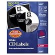 CD/DVD Labels, 250 Labels, White Laser Matte