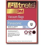 Filtrete Panasonic U/U3/U6 MicroAllergen Bags, 3 Bags Per Pack