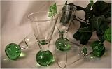 Crystal Glass Martini/Brandi Set of 4 - Green