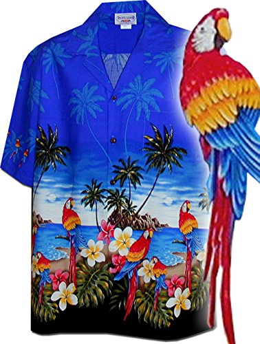Pacific Legend Parrot Beach Border Hawaiian Shirt