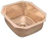Elkay SCUH1416CH Gourmet Specialty Collection 16-Inch by 18-Inch Rectangular Undermount Bar Sink, Hammered Mirror Copper Finish