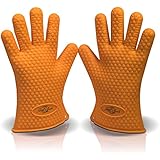 Silicone BBQ Grill Gloves - Heat Resistant - Best Oven Gloves - Great for Cooking , Boiling , Barbecue Great for Outdoor and Indoor Use