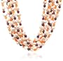 5 Row Dyed Freshwater Cultured Champagne Pearl Necklace with Carnelian and Garnet Beads (7-7.5mm)