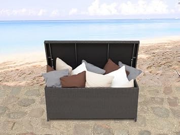 Rattan Kissenbox - Rattantruhe - Auflagentruhe 130cm - Gartenmöbel