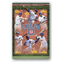 Chicago Cubs Collage - MLB (Tyler Colvin Matt Garza Aramis Ramirez Geovany Soto Alfonso Soriano Starlin Castro) Kunstdruck