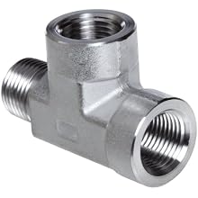 Parker Stainless Steel 316 Pipe Fitting, Street Tee, NPT Female X NPT Male X NPT Female