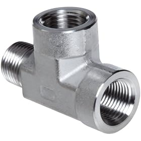 Parker 2-2-2 ST-SS 316 Stainless Steel Pipe Straight Tee NPT 1/8"