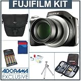Fujifilm FinePix S8100FD Digital Camera Kit, Silver with 4 GB SD Memory Card, Lowepro Holster-style Bag, Table Top Tripod, 4 AA (NiMH) 2900 mAH Rechargeable Batteries, with 4-Hour AA & AAA Quick Charger, 110/220 volt,Digital Memory Wallet(4), Professional Lens Cleaning Kit