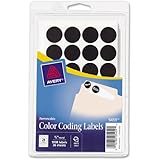 Avery Self-Adhesive Removable Labels, 0.75 Inch Diameter, Black, 1,008 per Pack (05459)