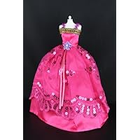 Amazing Bright Pink Gown with Hot Pink Sequins Made to Fit the Barbie Doll