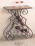 Scrolled Black Metal Wine Rack