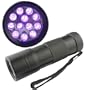 12 LED UV Taschenlampe Handlampe Flashlight Lampe Schwarz