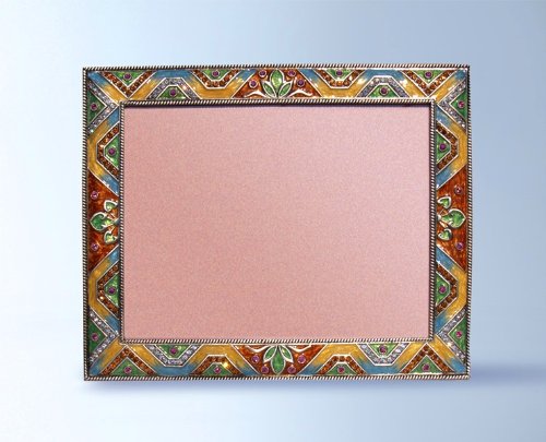 FREE SAME DAY PRIORITY MAIL SHIPPING! Art Deco Geometric Photo Frame 8 x 10 inch Picture Swarovski Crystals Modern Bronze Orange Rust Photo Frame