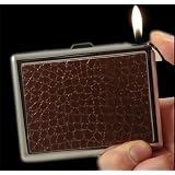 Designer 2 in 1 Cigarette Case with Built in Lighter (Black) (For King Size) #66