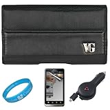 Black Portola Executive Leather Holster Carrying Case with Fixed Belt-Clip  ....