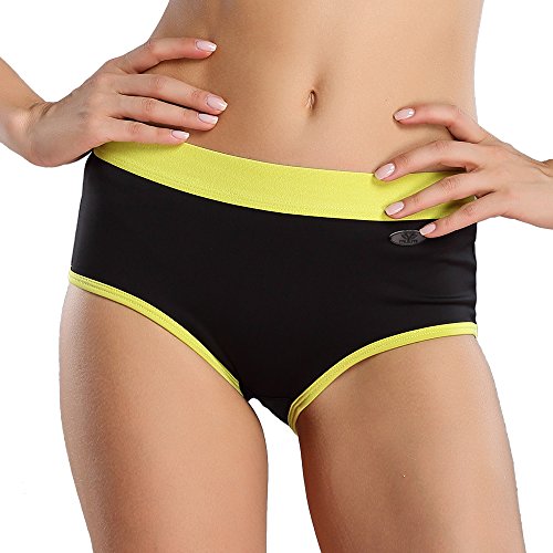 Yvette Women Mid-Rise Sports Panties #6040 - Boyshorts/Support/Moisture Wicking