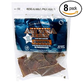 SnackMasters All Natural Gourmet Ahi Tuna Jerky, 4-Ounce Packages (Pack of 8)