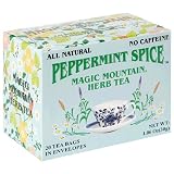 Magic Mountain Peppermint Spice Herbal Tea, 20-Count Boxes, (Pack of 6)