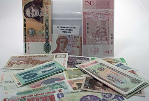 Set of 50 Different World Banknotes,Uncirculated Mint Lot