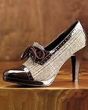 Plaid oxford shoe-boot