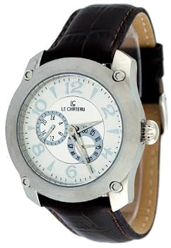 Le Chateau Men's Captiva Dual Dial Automatic Watch with Leather Strap #5424M