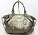 Authentic Coach Gunmetal Leather Madison Large Sophia Satchel Bag 15955