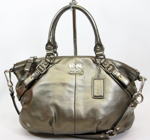 NEW AUTHENTIC COACH MADISON METALLIC LEATHER SOPHIA CONVERTIBLE SATCHEL (Gunmetal/Silver) 51HTeGiN4iL NEW AUTHENTIC COACH MADISON METALLIC LEATHER SOPHIA CONVERTIBLE SATCHEL (Gunmetal/Silver)