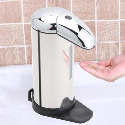 Docooler 500ml Base Wall Mounted Stainless Steel Automatic Sensor Soap & Sanitizer Dispenser Touch-free Kitchen Bathroom