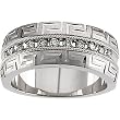 14K White Gold Diamond Greek Key Design Anniversary Band - 0.20 Ct.