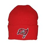Adult NFL Tampa Bay Buccaneers Warm Ski & Skate Roll Up Beanie / Winter Hat - One Size Fits All - Red