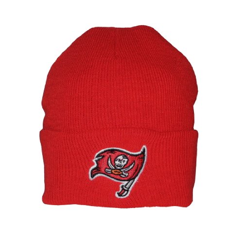 Adult NFL Tampa Bay Buccaneers Warm Ski & Skate Roll Up Beanie / Winter Hat - One Size Fits All - Red