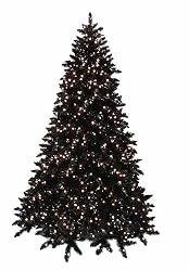 10' Pre-lit Black Ashley Spruce Artificial Christmas Tree - Clear Lights