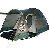 Iglu-Zelt Kuppelzelt mit Vorbau, 3-4 Personen, Khaki / Dunkel-Grün