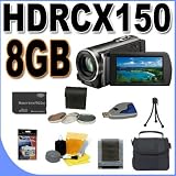 Sony HDR-CX150 16GB High Definition Handycam Camcorder (Black) BigVALUEInc Accessory Saver 8GB PRO Duo Filter Kit Bundle