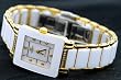 Oniss #ON604-LG7 Women's Prezioso-D White Ceramic Collection Watch with Gold Trim